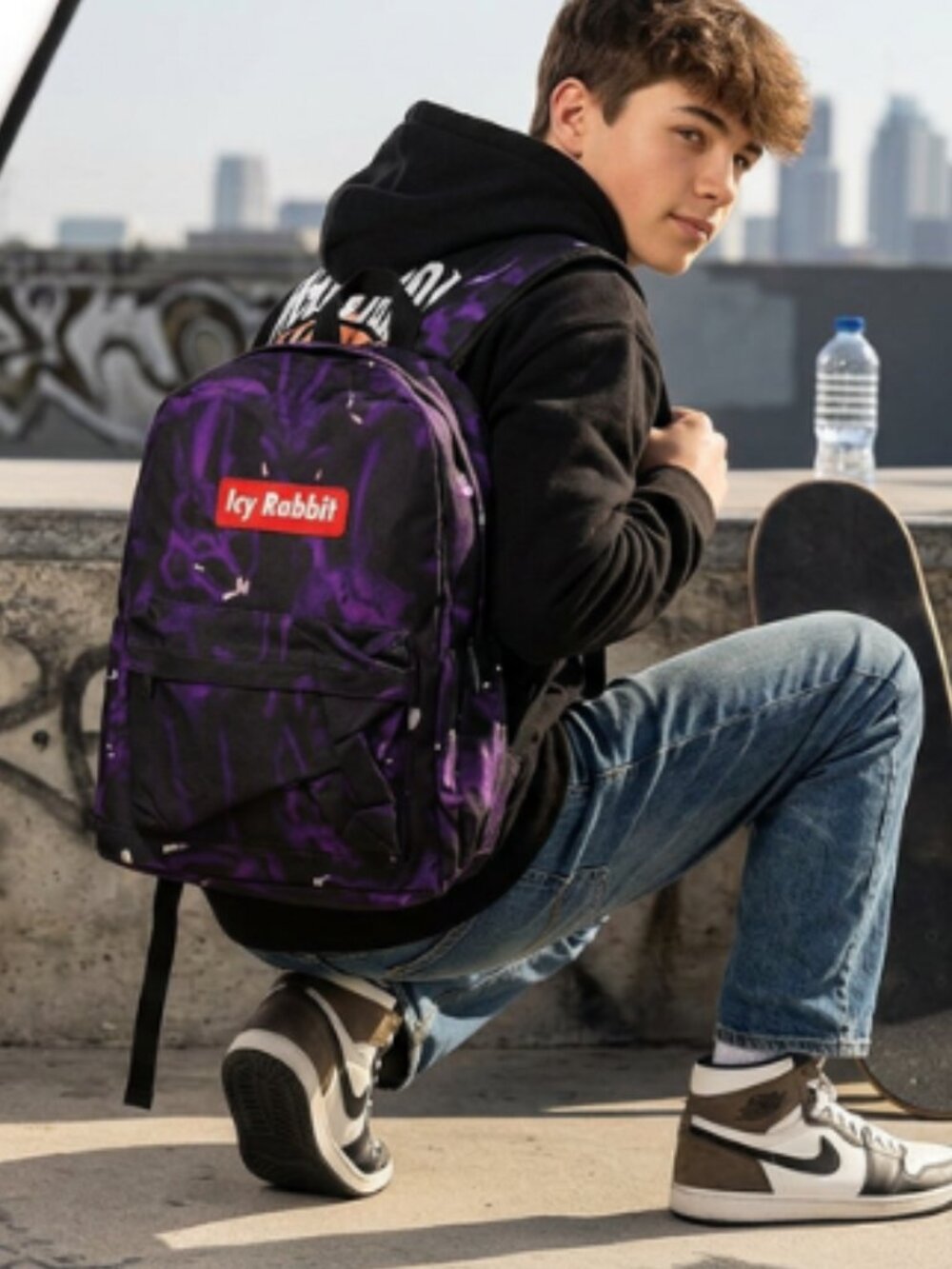 ICY Rabbit Unreleased Skull Backpack Purple Limited Edition Streetwear Bookbag
